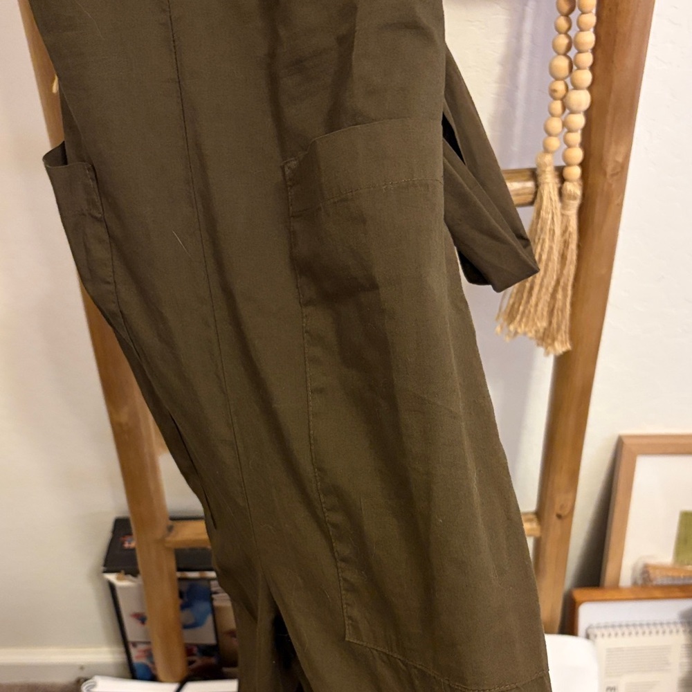 LACAUSA Olive Green Wide-Leg Sleeveless Jumpsuit - Picture 7 of 8